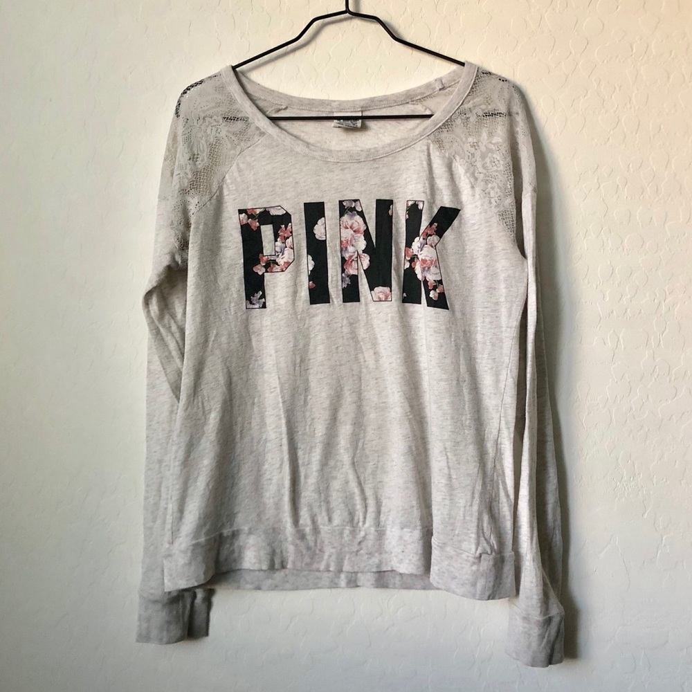 PINK Long Sleeve with Lace Detail